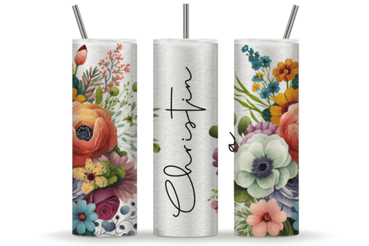 Boho Flowers Personalized 20oz Tumbler