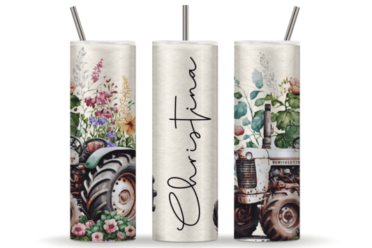 Boho Tractor Personalized 20 oz Tumbler
