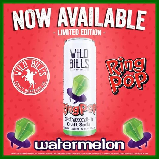 Wild Bill's Watermelon Ring Pop Soda