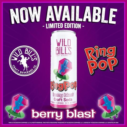 Wild Bill's Berry Blast Ring Pop Soda